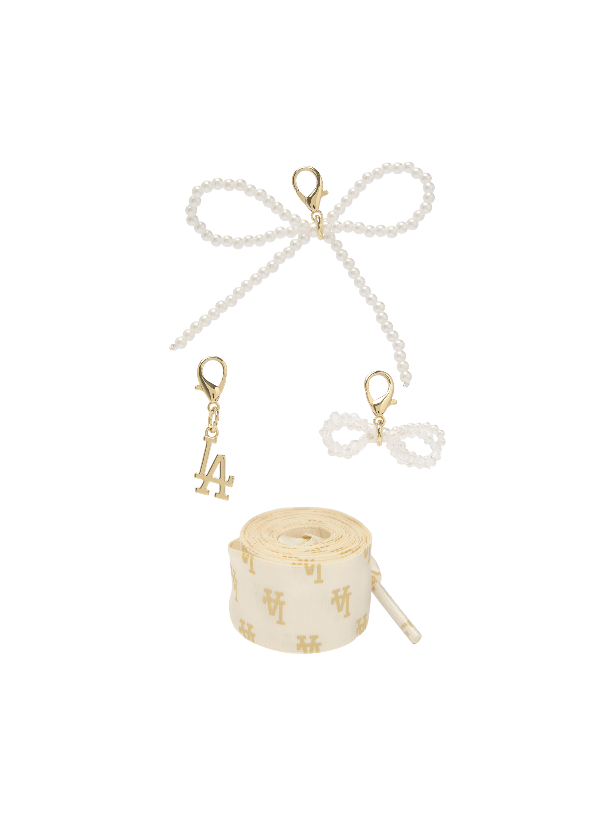 Team Logo Pearl Ribbon Shoelace Set
