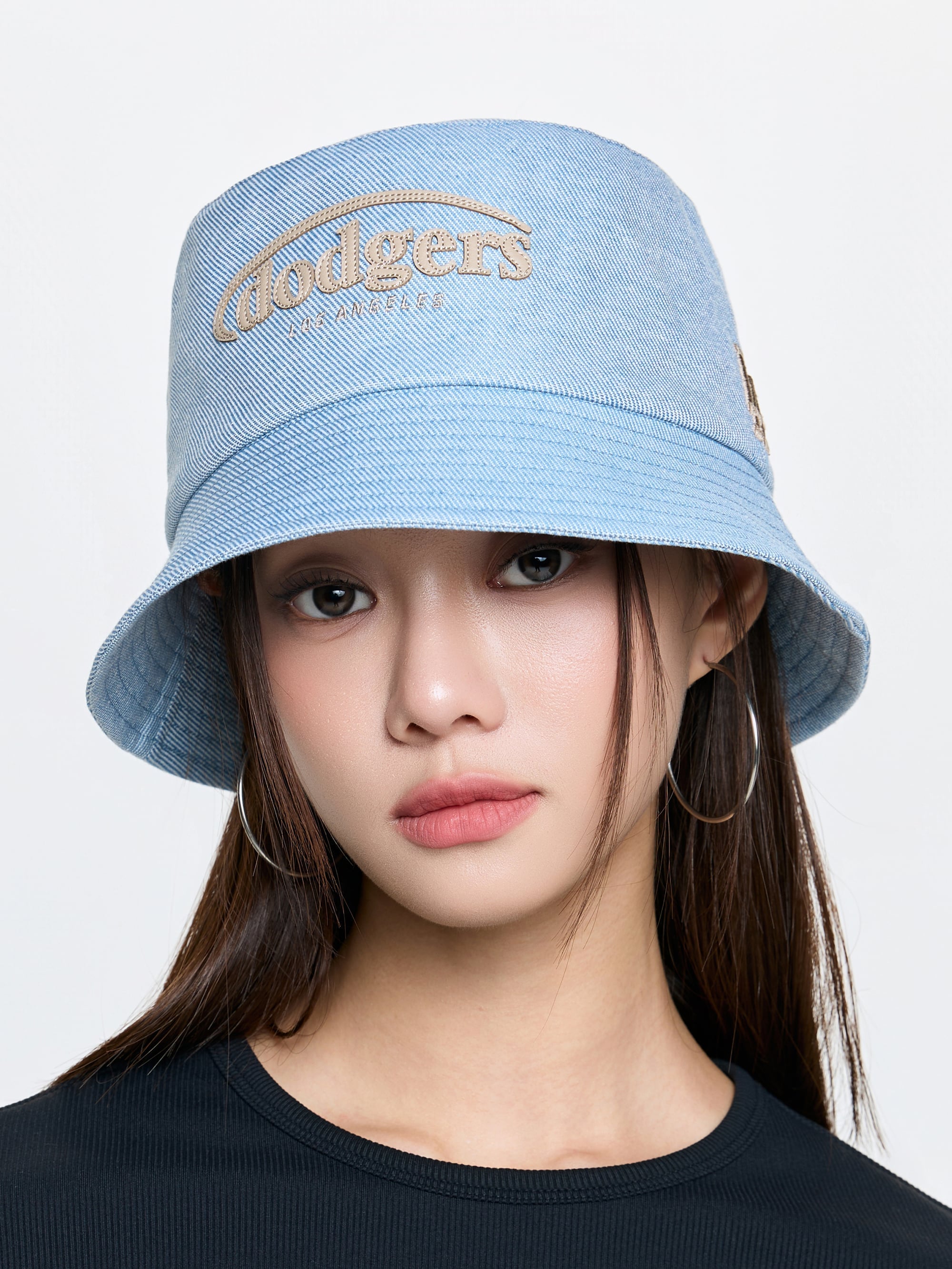 Vintage Denim Curve Logo Bucket Hat