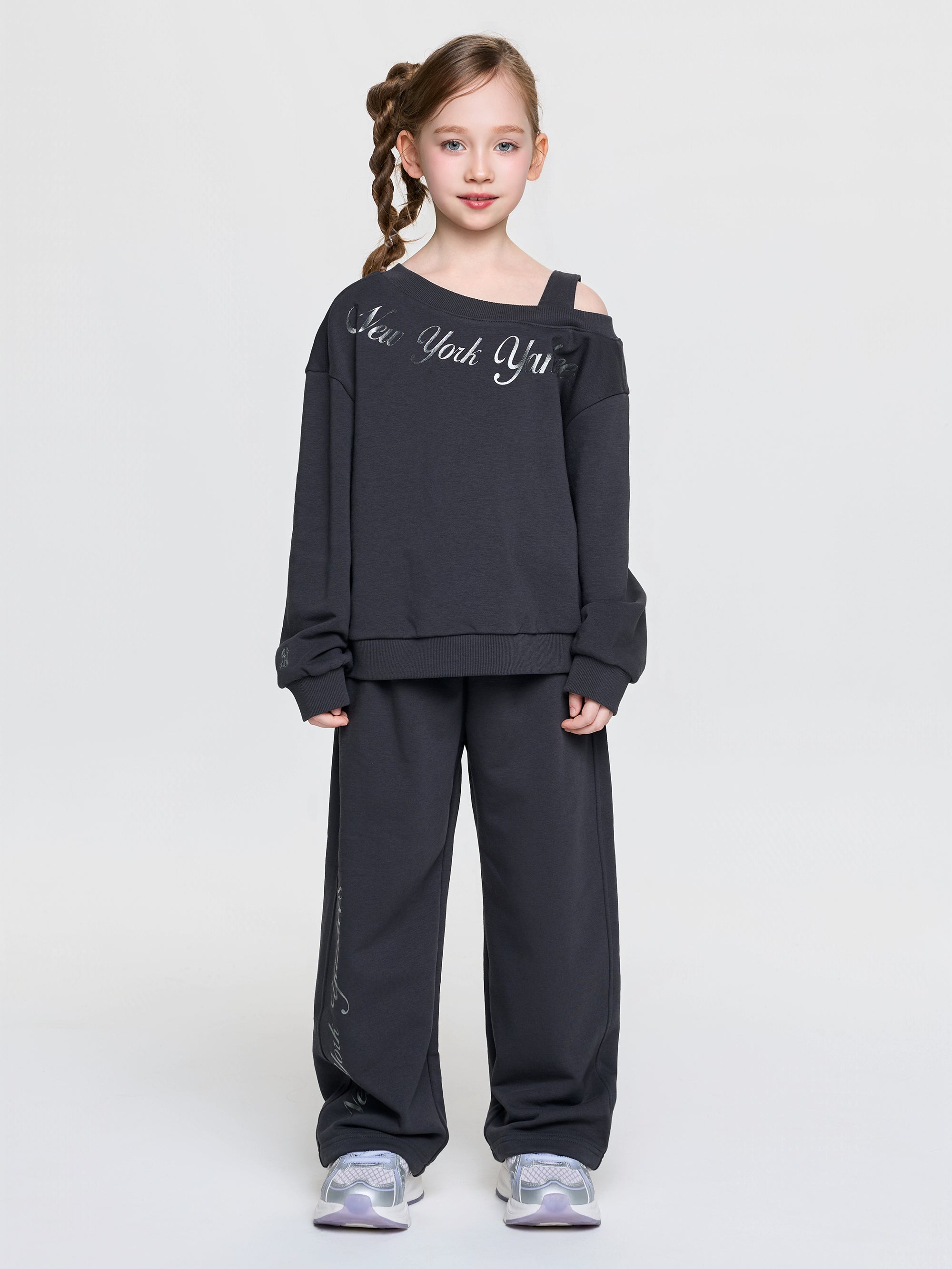 Street Girl's Lettering Layered Sweatshirt Set