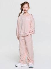 Street Girl's Lettering Layered Sweatshirt Set