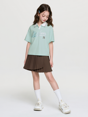Sportive Athleisure Cursive Skirt T-shirt Set (Girl's)