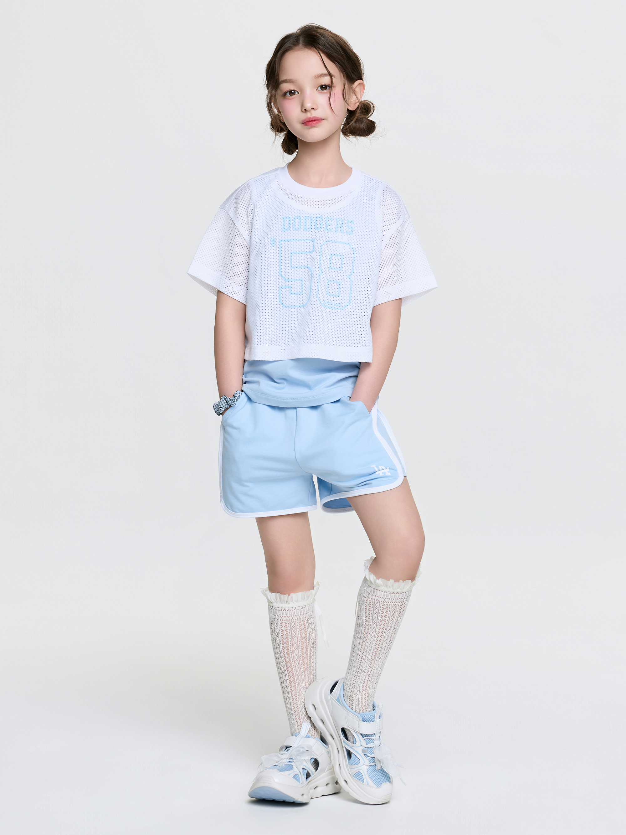 Sportive Varsity Mesh T-shirt Set (Girl's)
