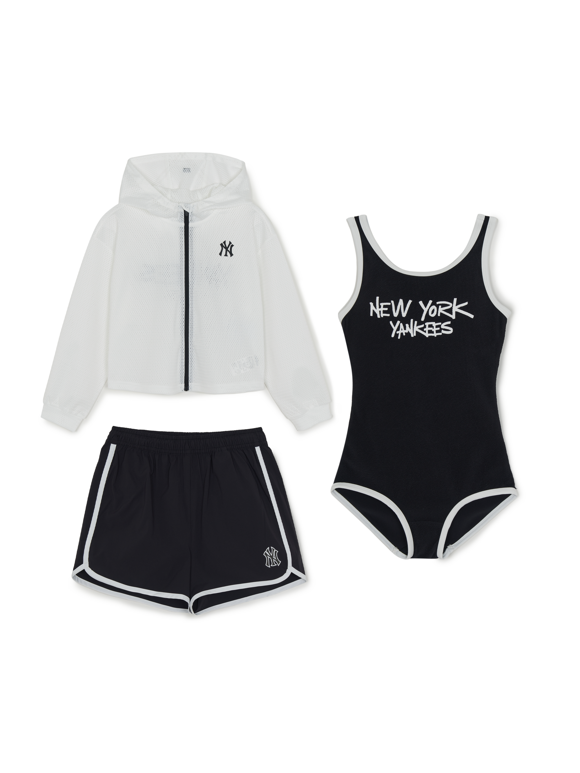 Girl's Street Mesh Hood Zip-Up 3P Set