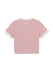 Women's Sportive Lettering Slim Crop Ringer T-shirts