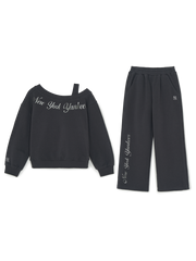 Street Girl's Lettering Layered Sweatshirt Set