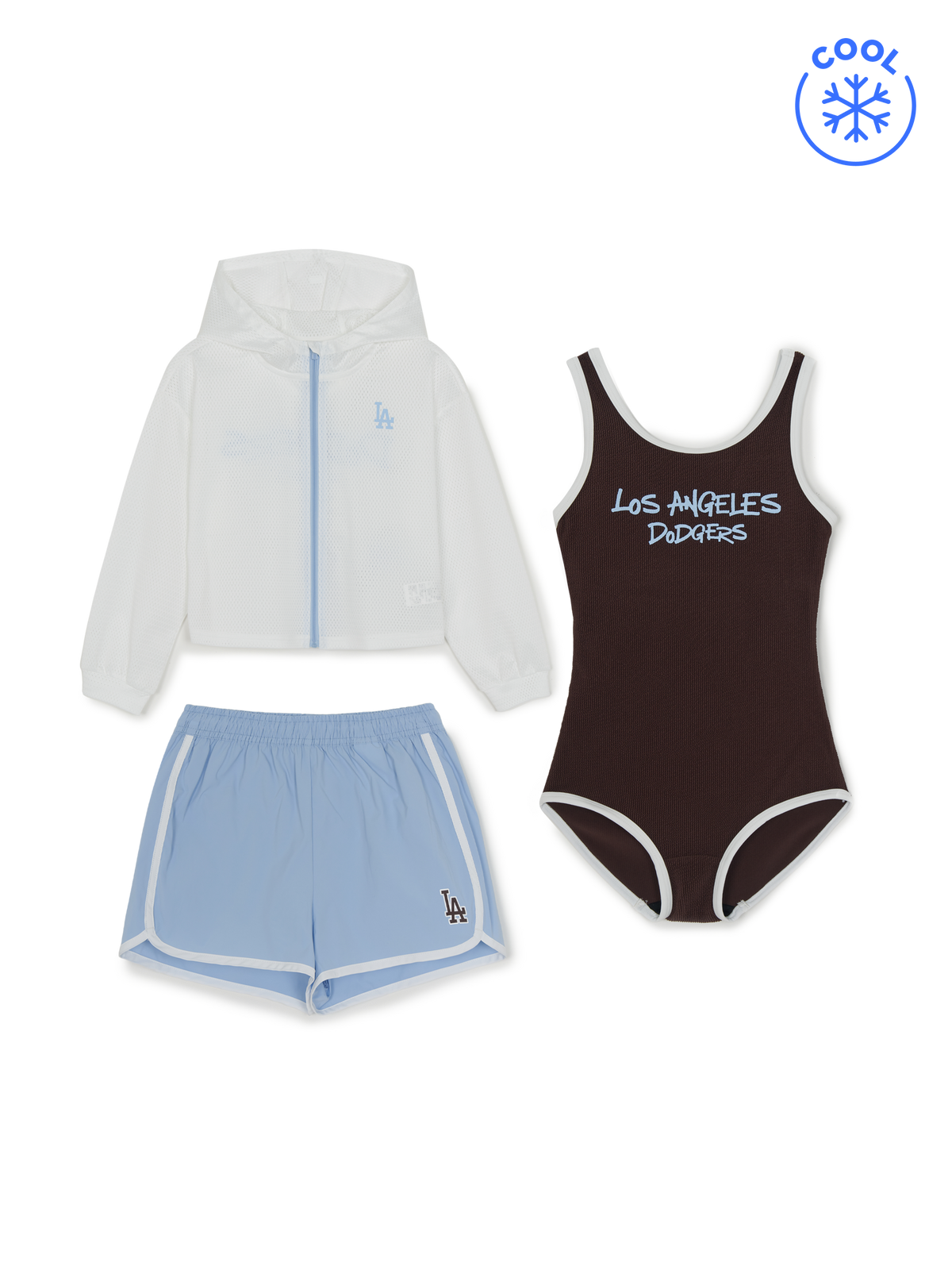 Girl's Street Mesh Hood Zip-Up 3P Set