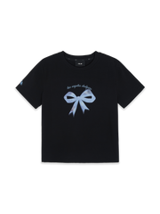 Women's Bow Tie Graphic Slim Semi Crop T-Shirts