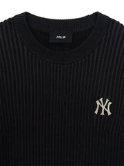 Women's Basic Street Ribbed Short Sleeve Knit Pullover