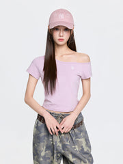 Women's Basic Off Shoulder T-Shirts