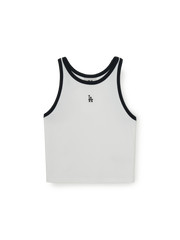 Women's Basic Ringer Crop Sleeveless T-shirt
