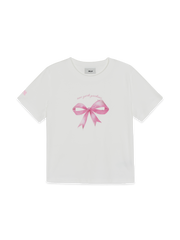 Women's Bow Tie Graphic Slim Semi Crop T-Shirts