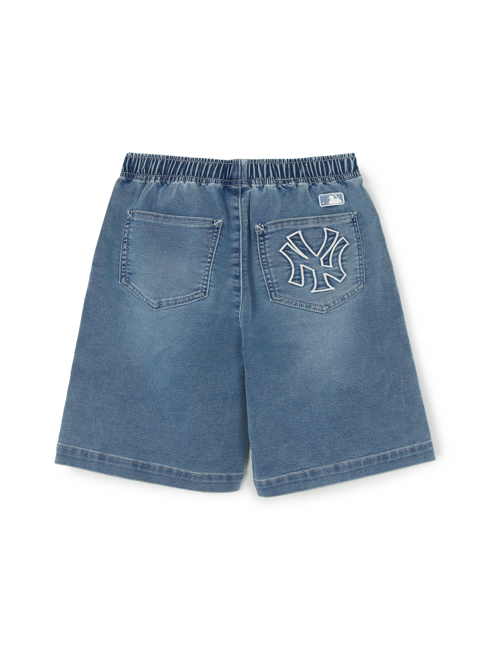 BASIC JERSEY DENIM DOUBLE KNEE SHORTS