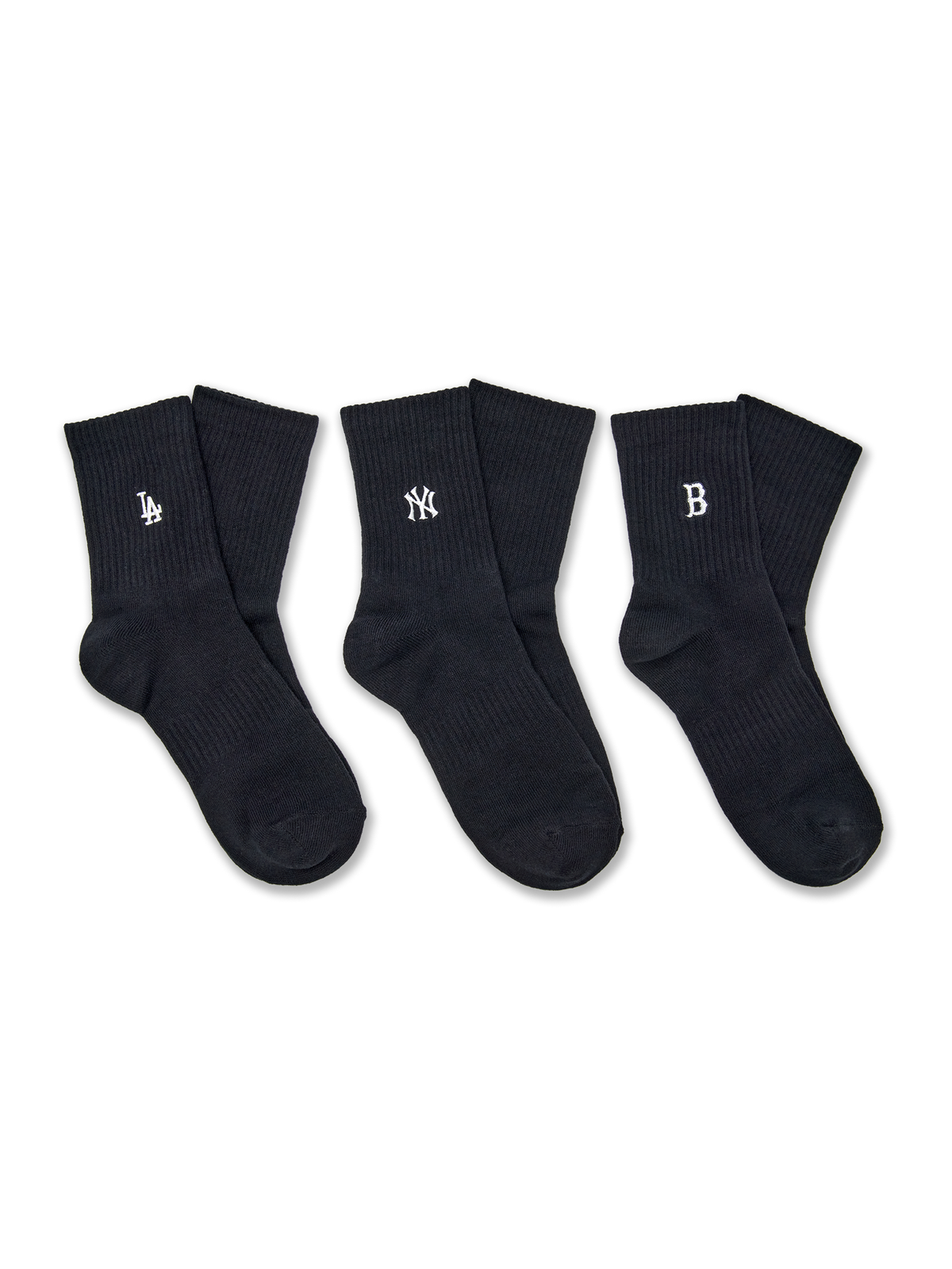 SMALL LOGO EMBROIDERY SOCKS 3PAIRS SET