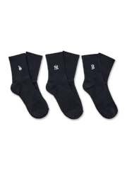 SMALL LOGO EMBROIDERY SOCKS 3PAIRS SET