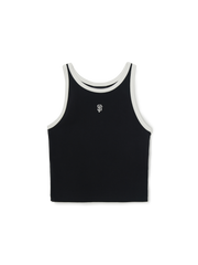Women's Basic Ringer Crop Sleeveless T-shirt