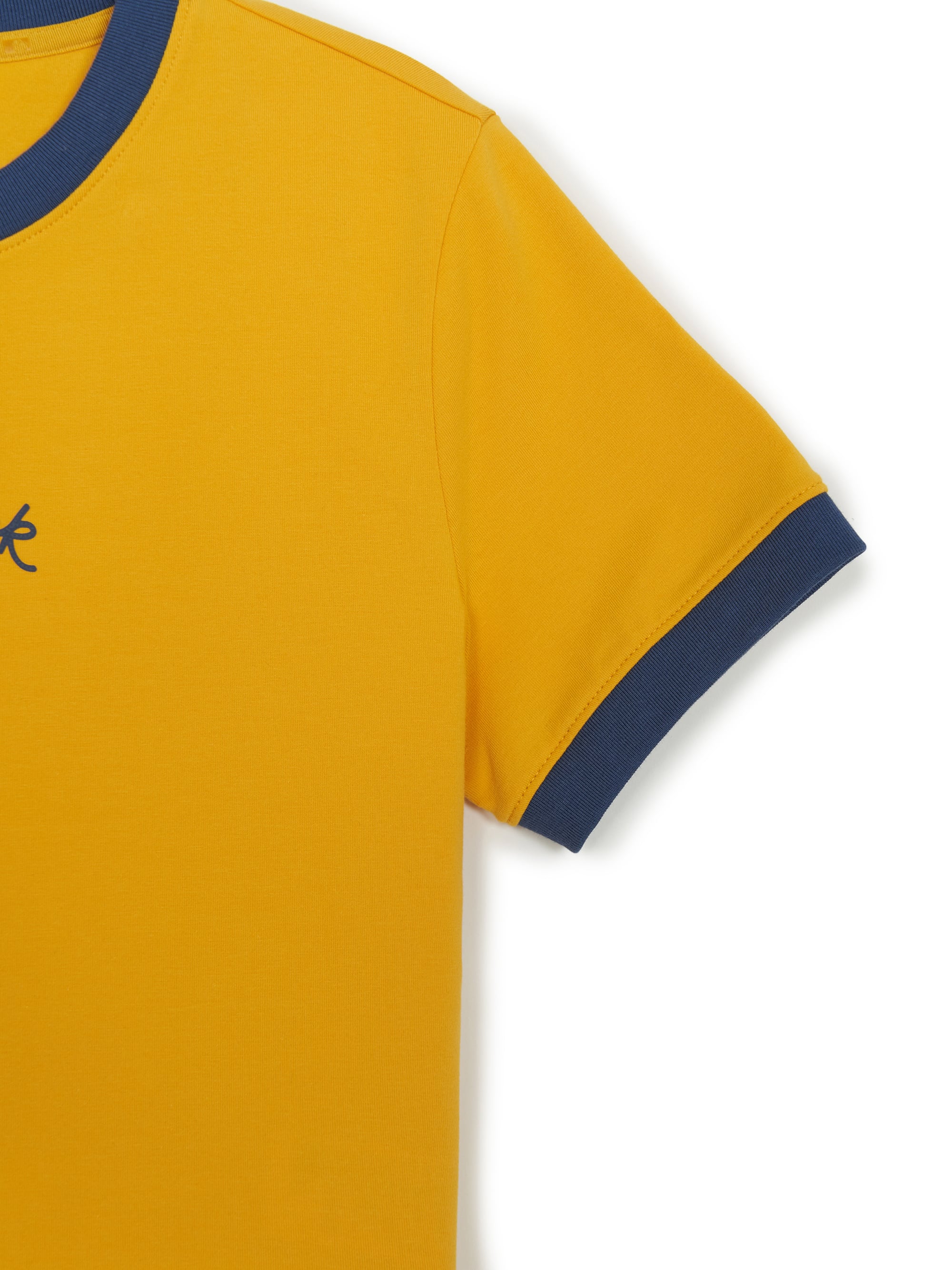 Women's Sportive Cursive Ringer Crop T-shirts