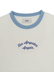 Women's Sportive Lettering Slim Crop Ringer T-shirts