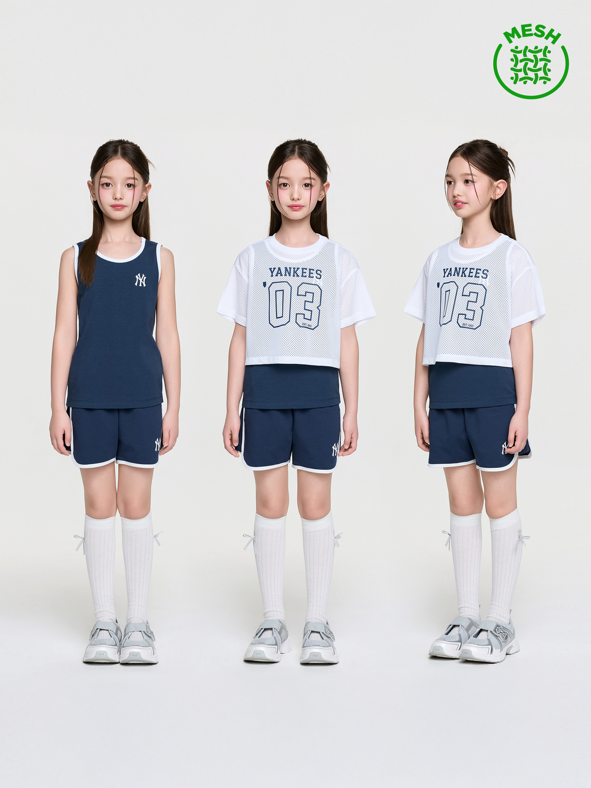 Sportive Varsity Mesh T-shirt Set (Girl's)