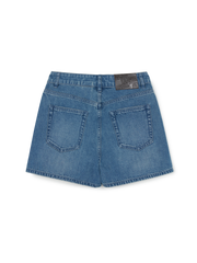 Women's Basic Small Logo Cargo Denim Wrap Skirt