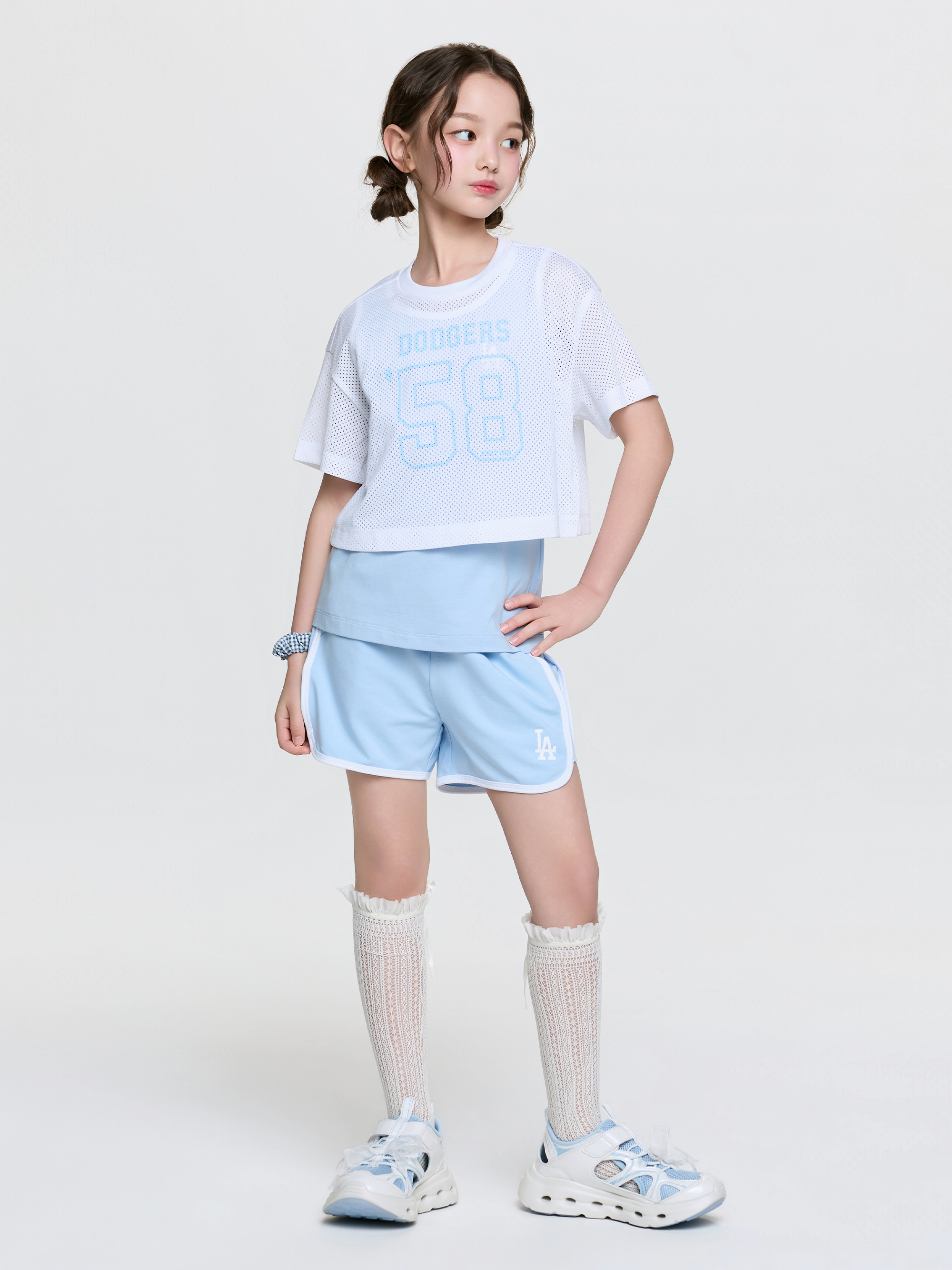 Sportive Varsity Mesh T-shirt Set (Girl's)