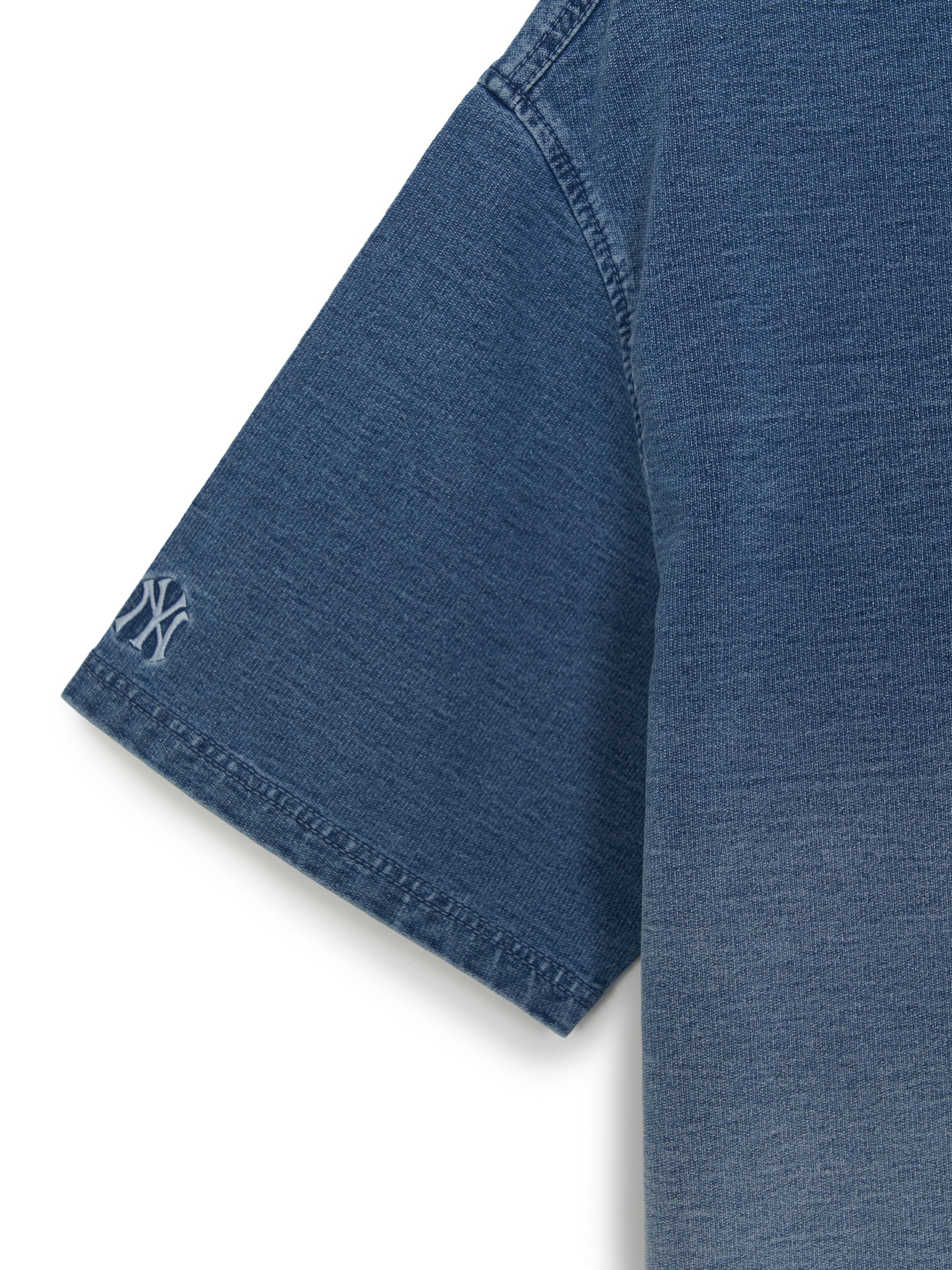 Basic Small Logo Stretched Denim Polo Shirt