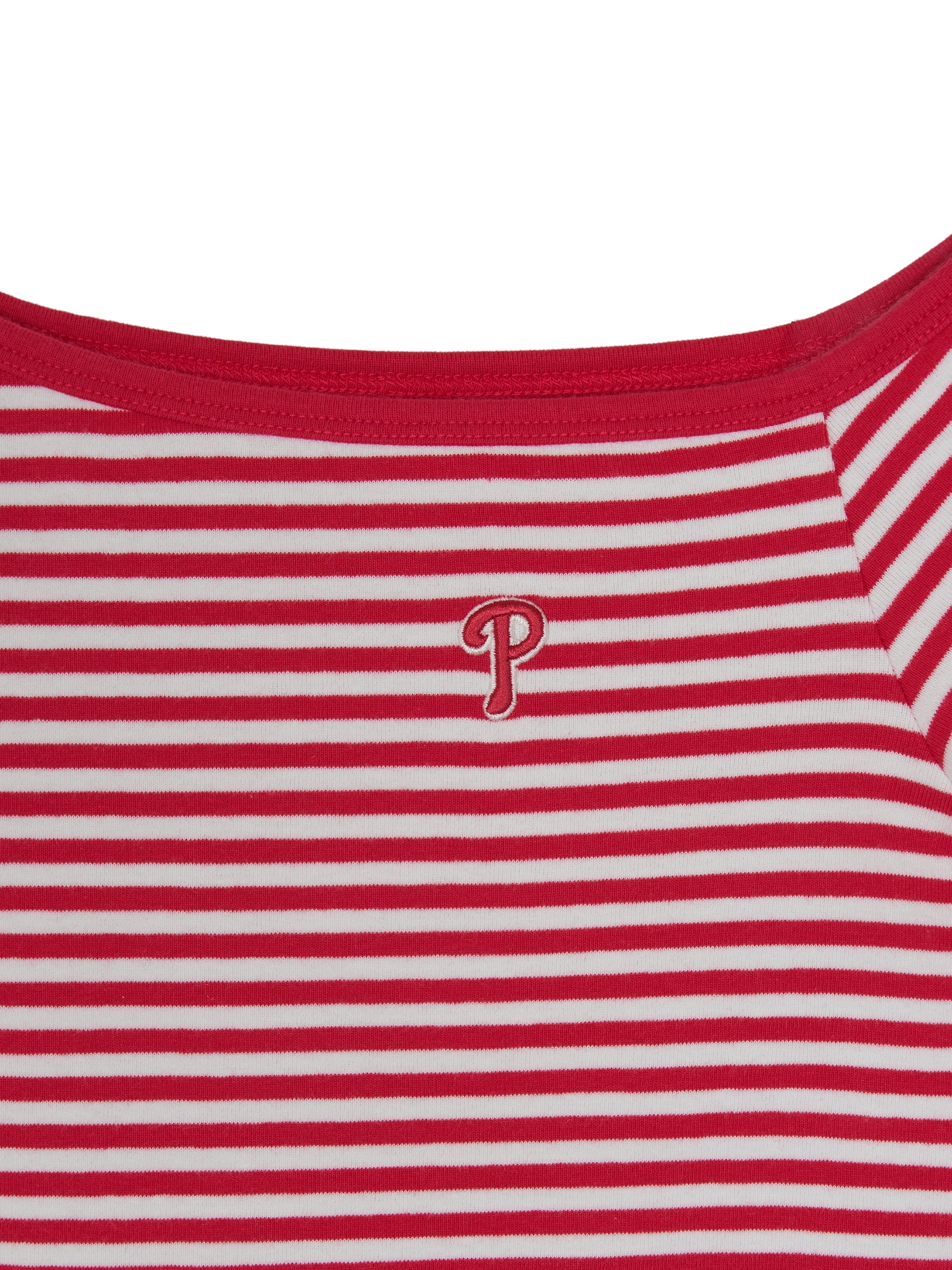 Women's Varsity Stripe Off Shoulder Slim Semi Crop T-Shirts