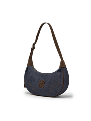 Denim Color Combination Hobo Bag