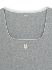 Women's Basic Lace Square Neck Slim Semi Crop T-shirts