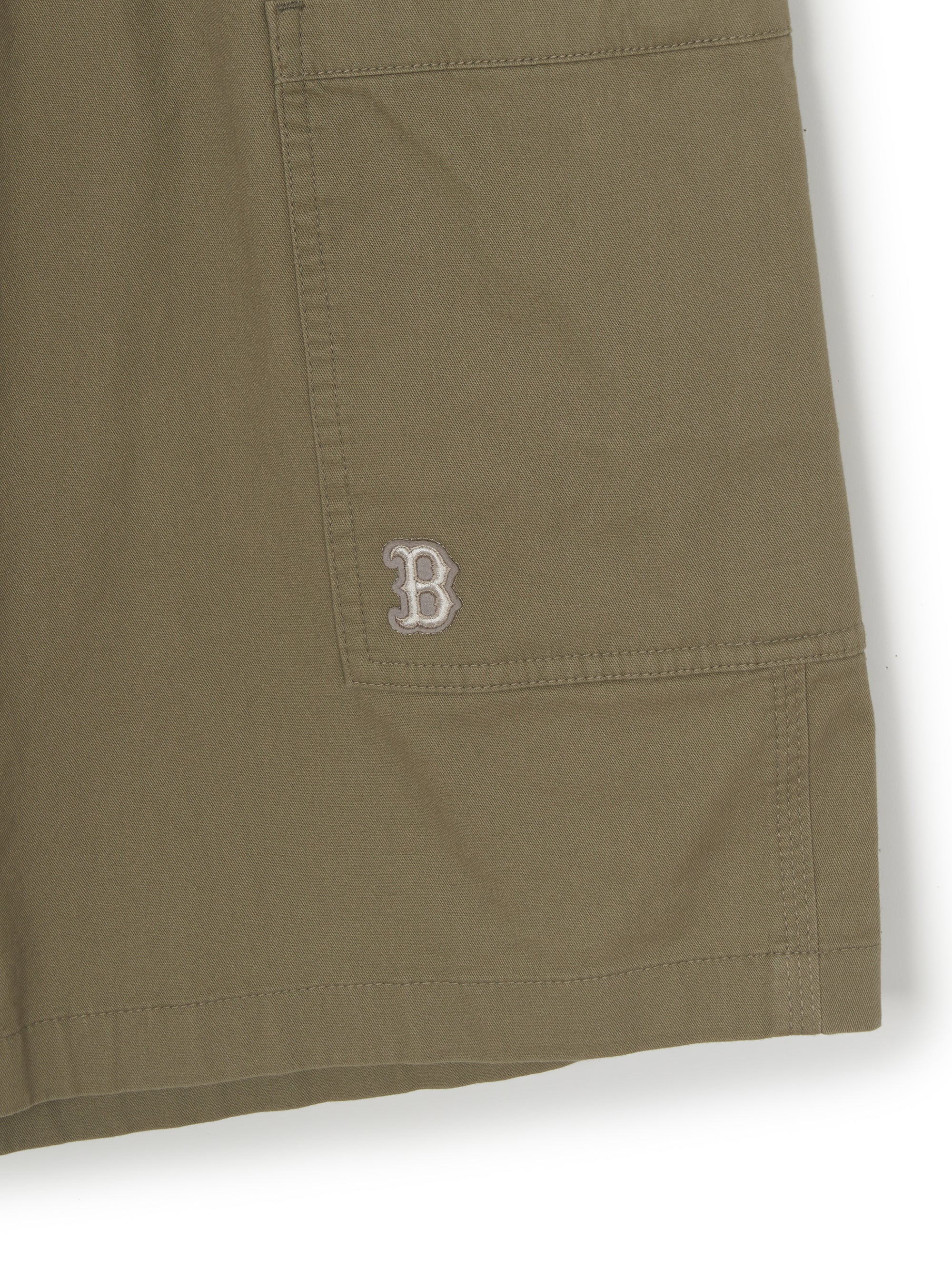 Washed Cotton Pin-Tuck Cargo Bermuda Shorts
