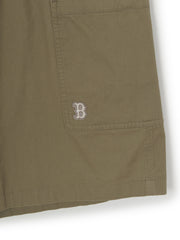 Washed Cotton Pin-Tuck Cargo Bermuda Shorts