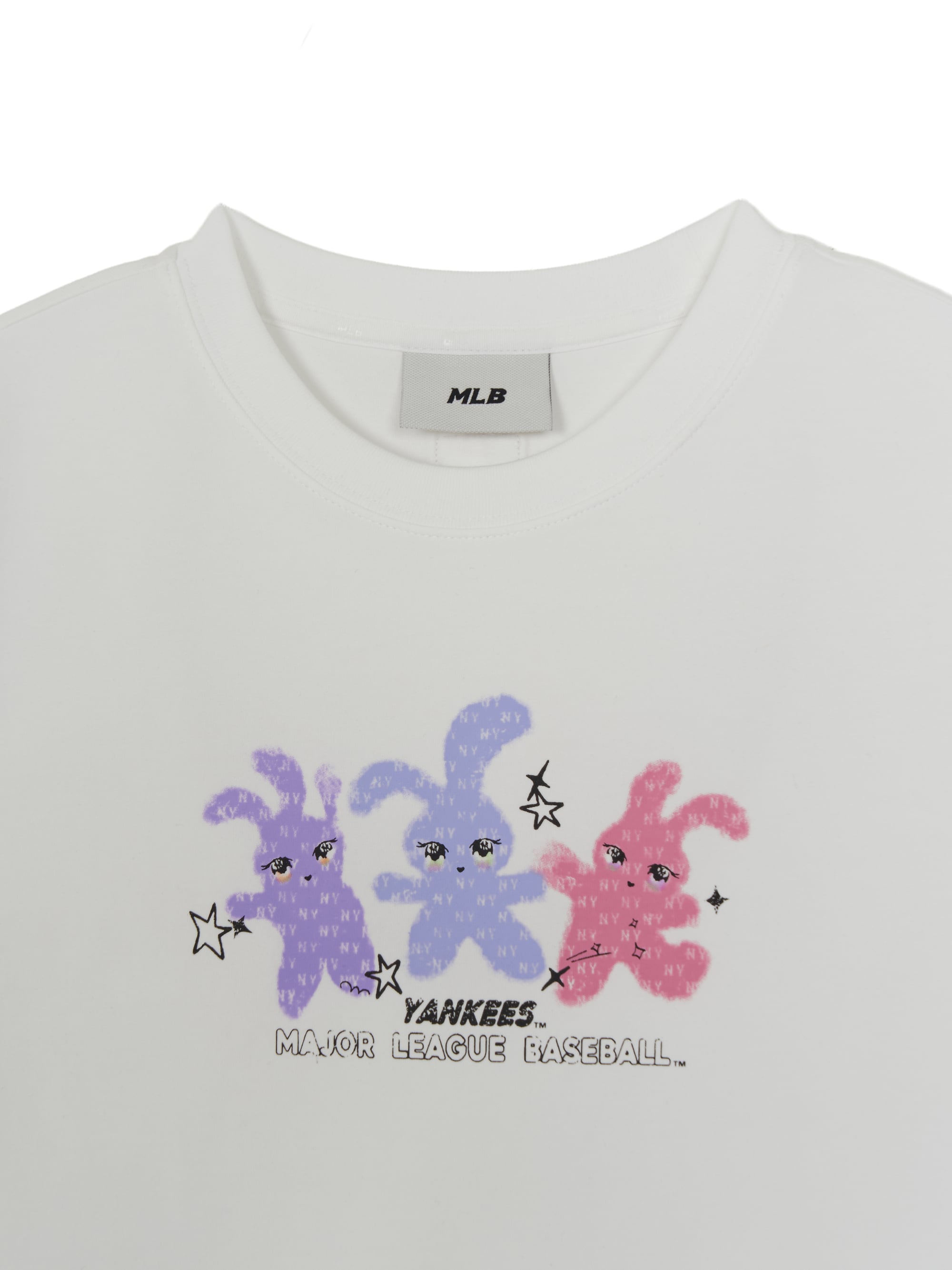 Women's Small Bunny Graphic Slim Semi Crop T-shirts