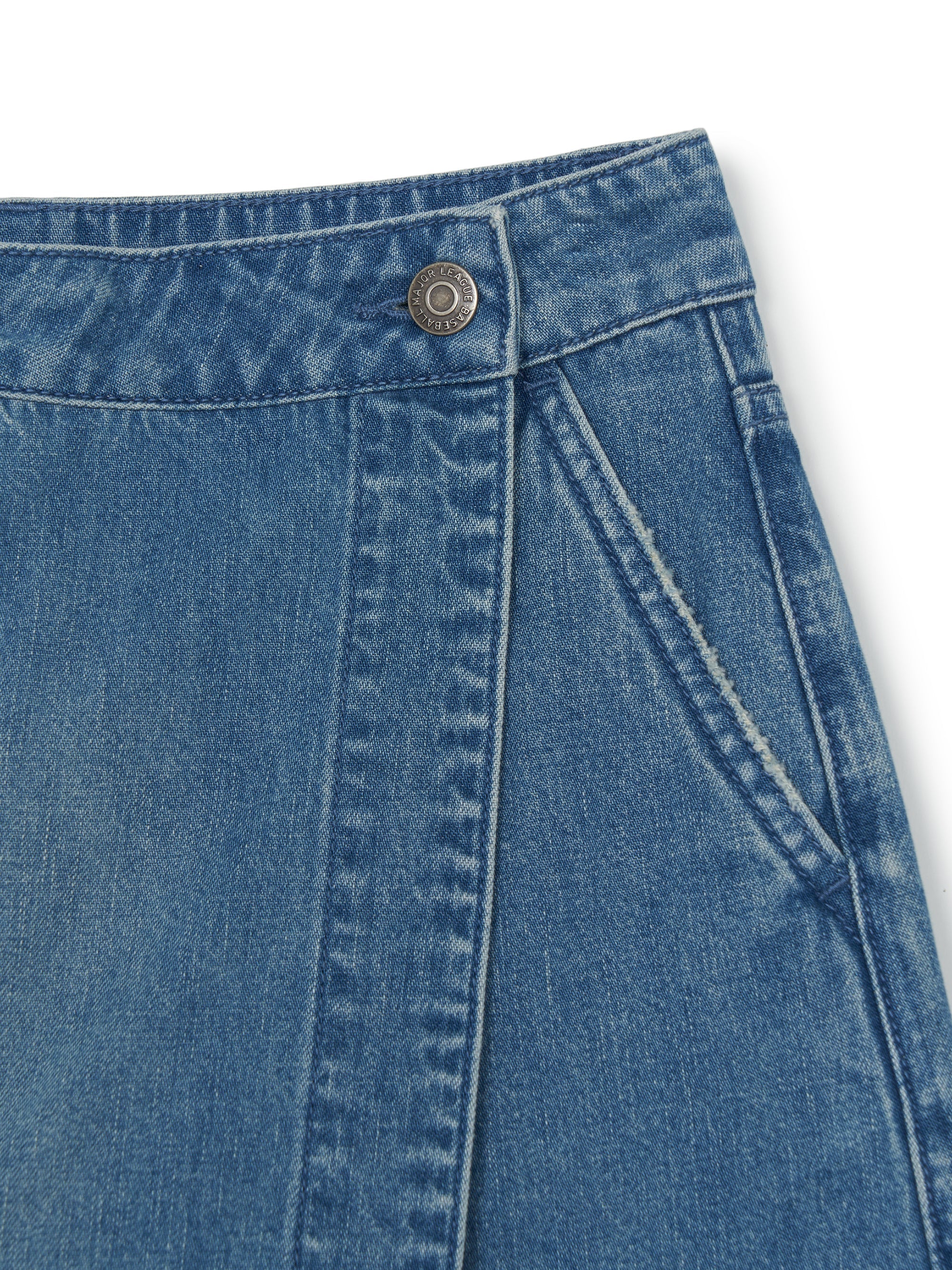 Women's Basic Small Logo Cargo Denim Wrap Skirt