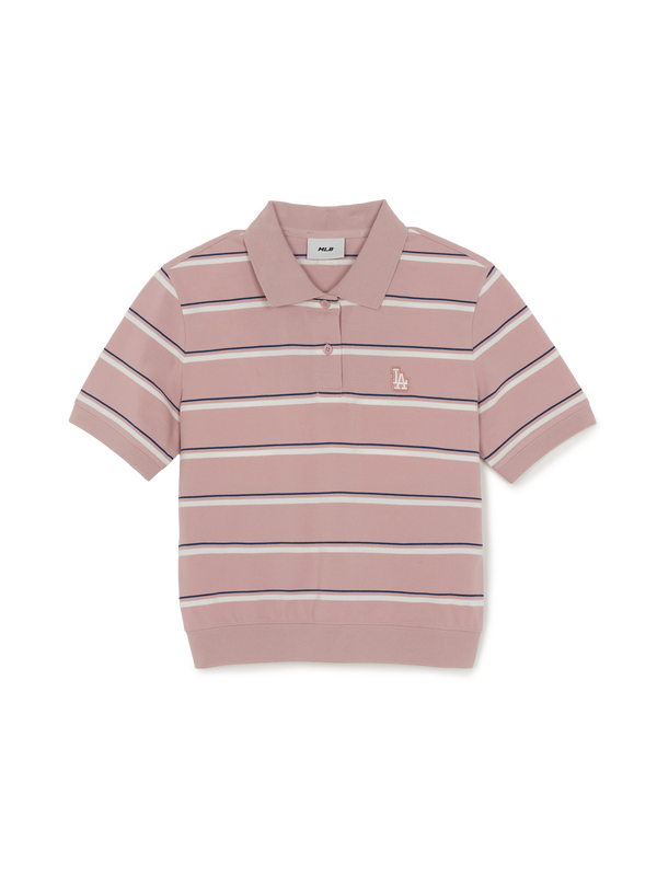 Women's Varsity Stripe Crop Polo T-Shirts