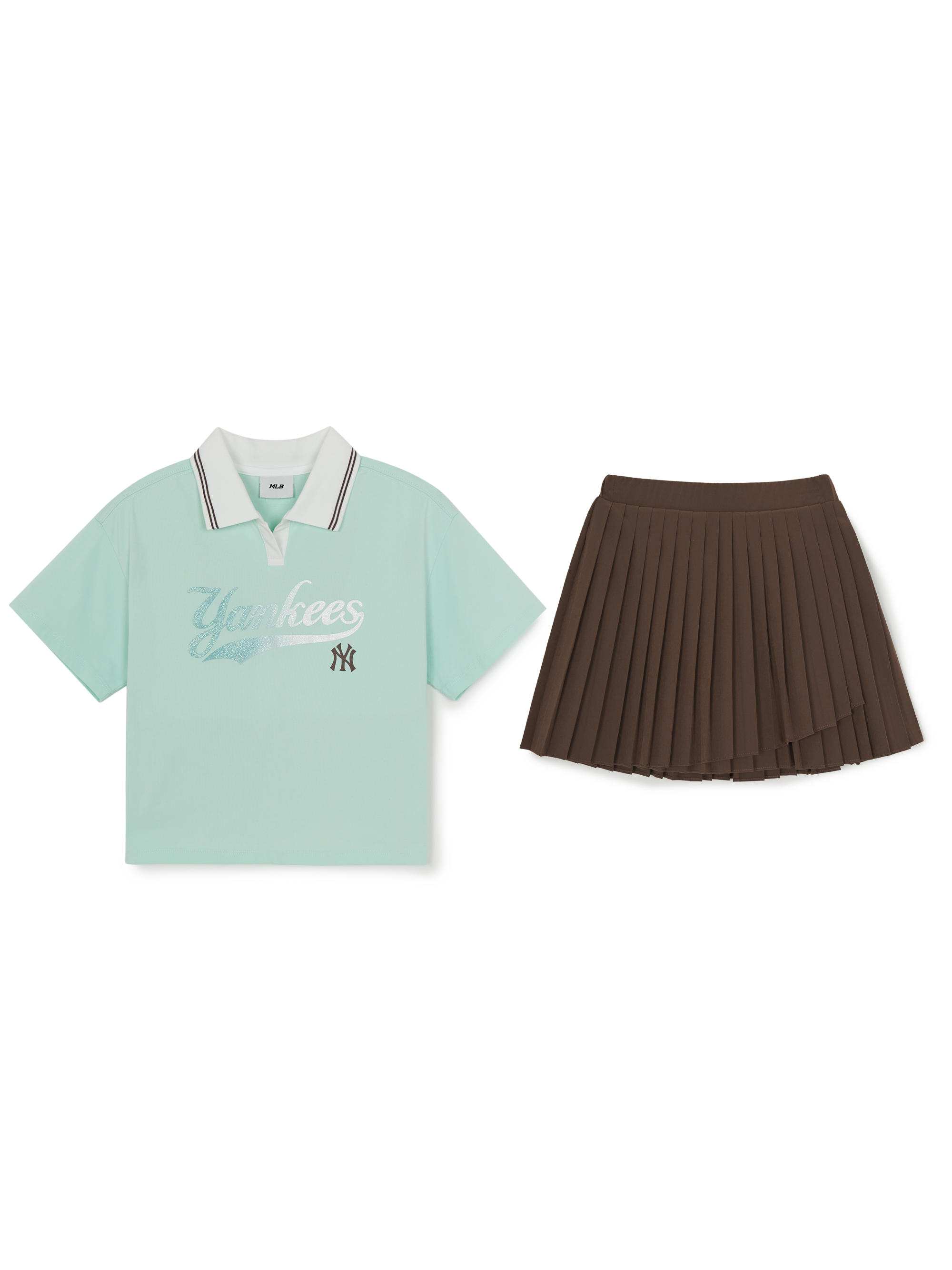 Sportive Athleisure Cursive Skirt T-shirt Set (Girl's)