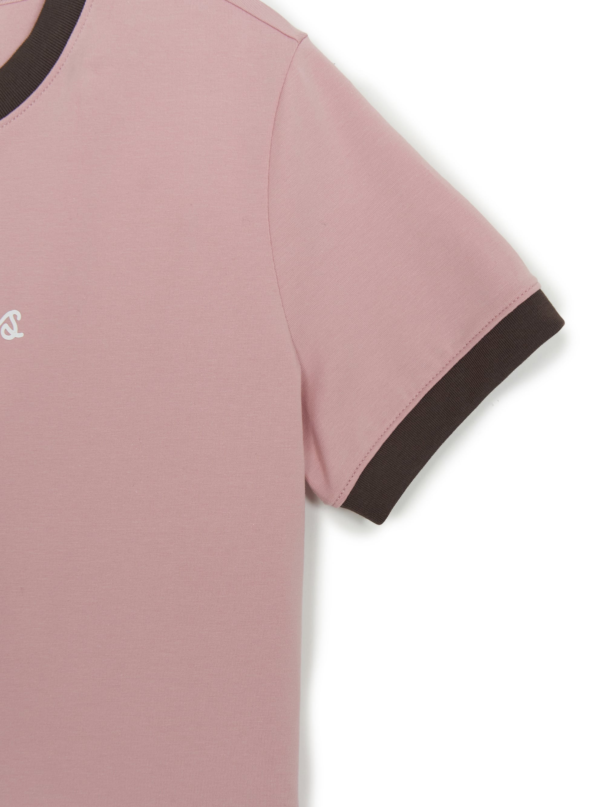 Women's Sportive Cursive Ringer Crop T-shirts