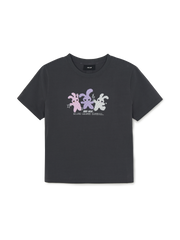 Women's Small Bunny Graphic Slim Semi Crop T-Shirts