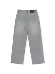 Women's Basic Small Logo Summer Tencel Wide Denim Pants