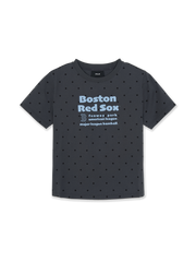 Women's Dots Pattern Lettering Slim Semi Crop T-shirts