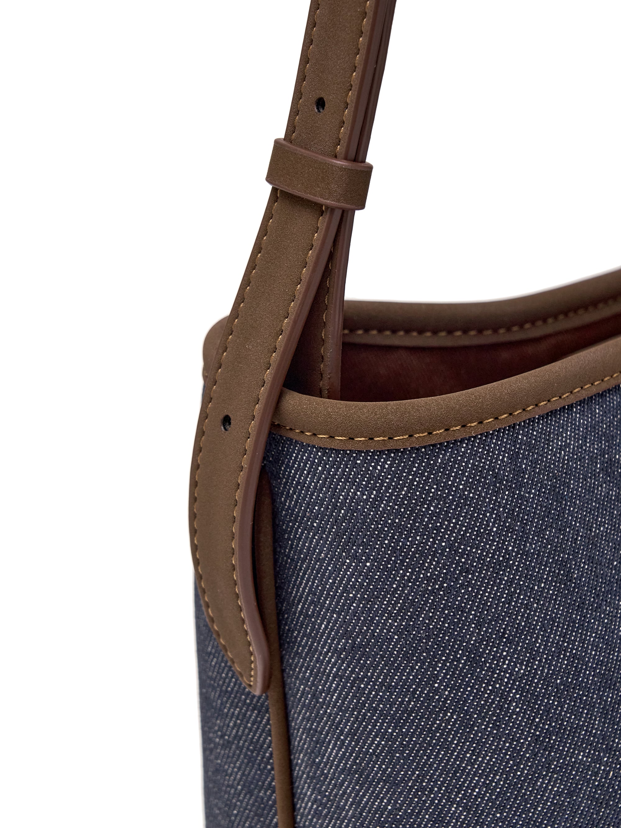 Denim Color Combination Bucket Bag