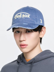 Vintage Damage Curve Logo Unstructured Ballcap