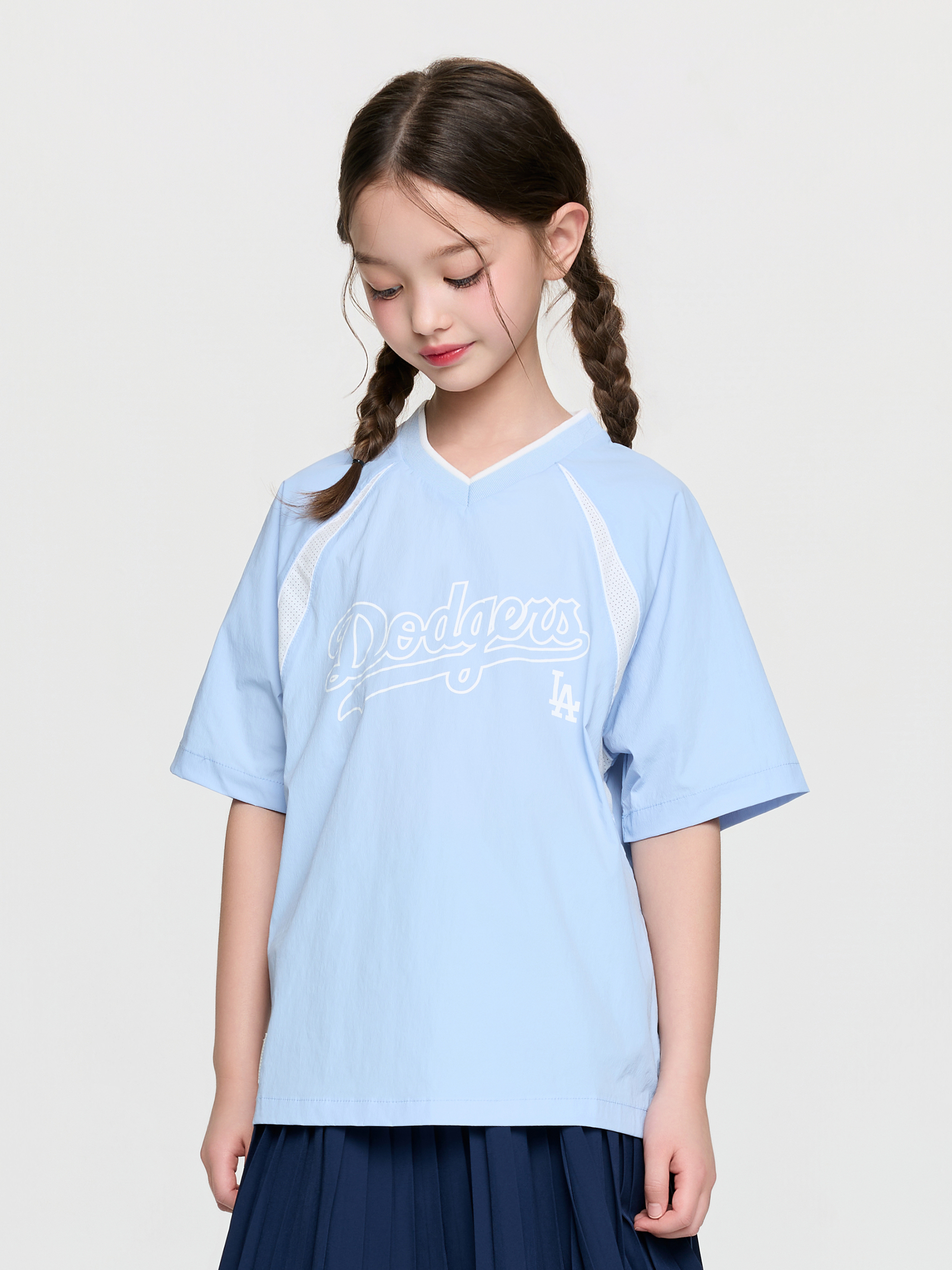 Sportive Varsity Woven Mesh Blocking T-shirt