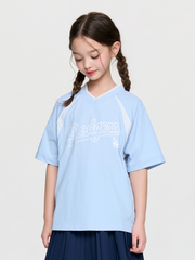 Sportive Varsity Woven Mesh Blocking T-shirt