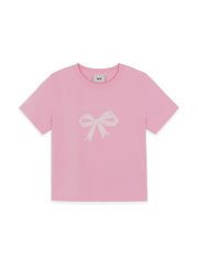 Women's Bow Tie Graphic Slim Semi Crop T-Shirts