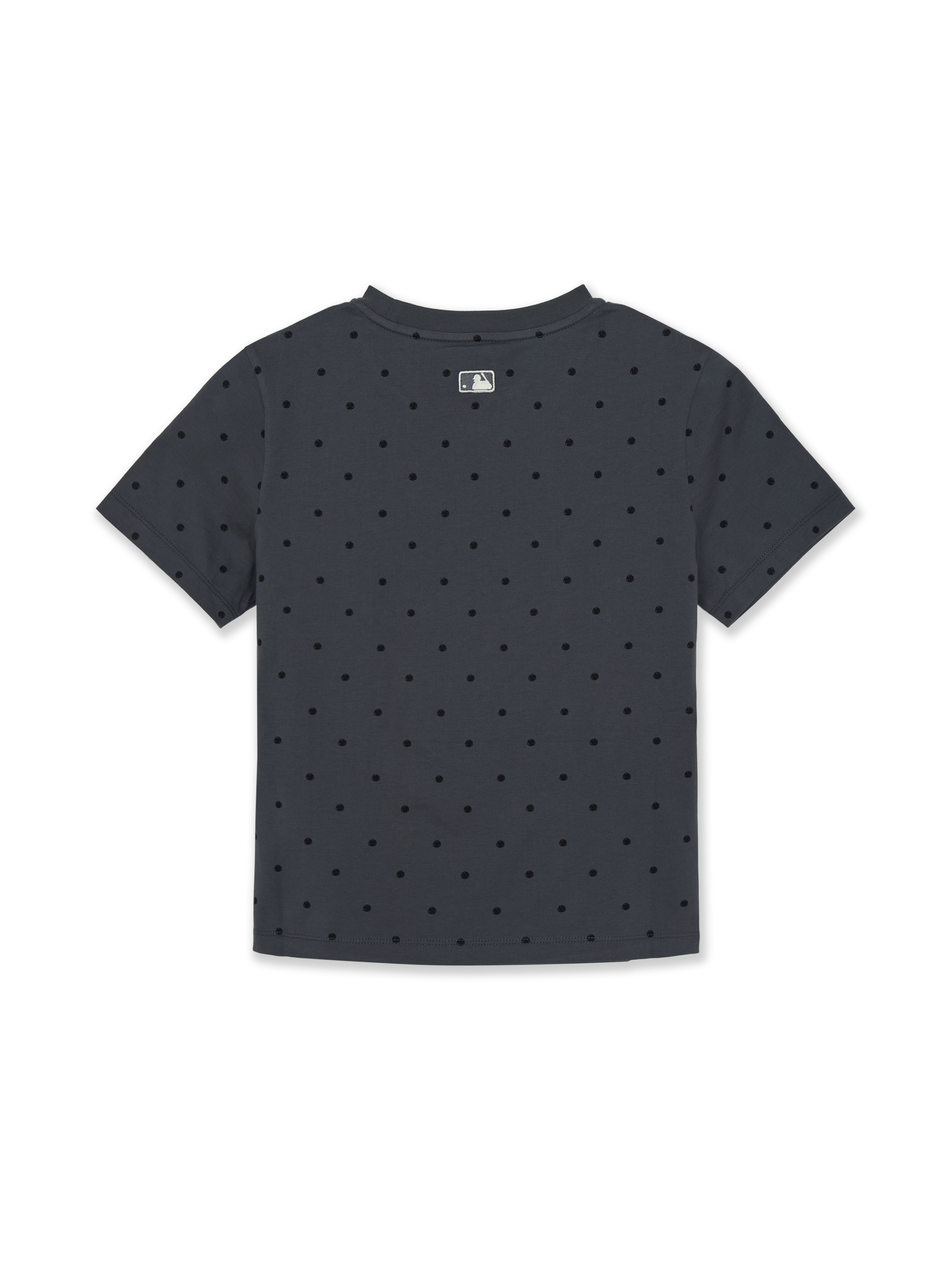 Women's Dots Pattern Lettering Slim Semi Crop T-shirts