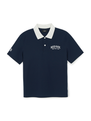 Basic Small Letter Comfortable Fit Polo T-Shirts