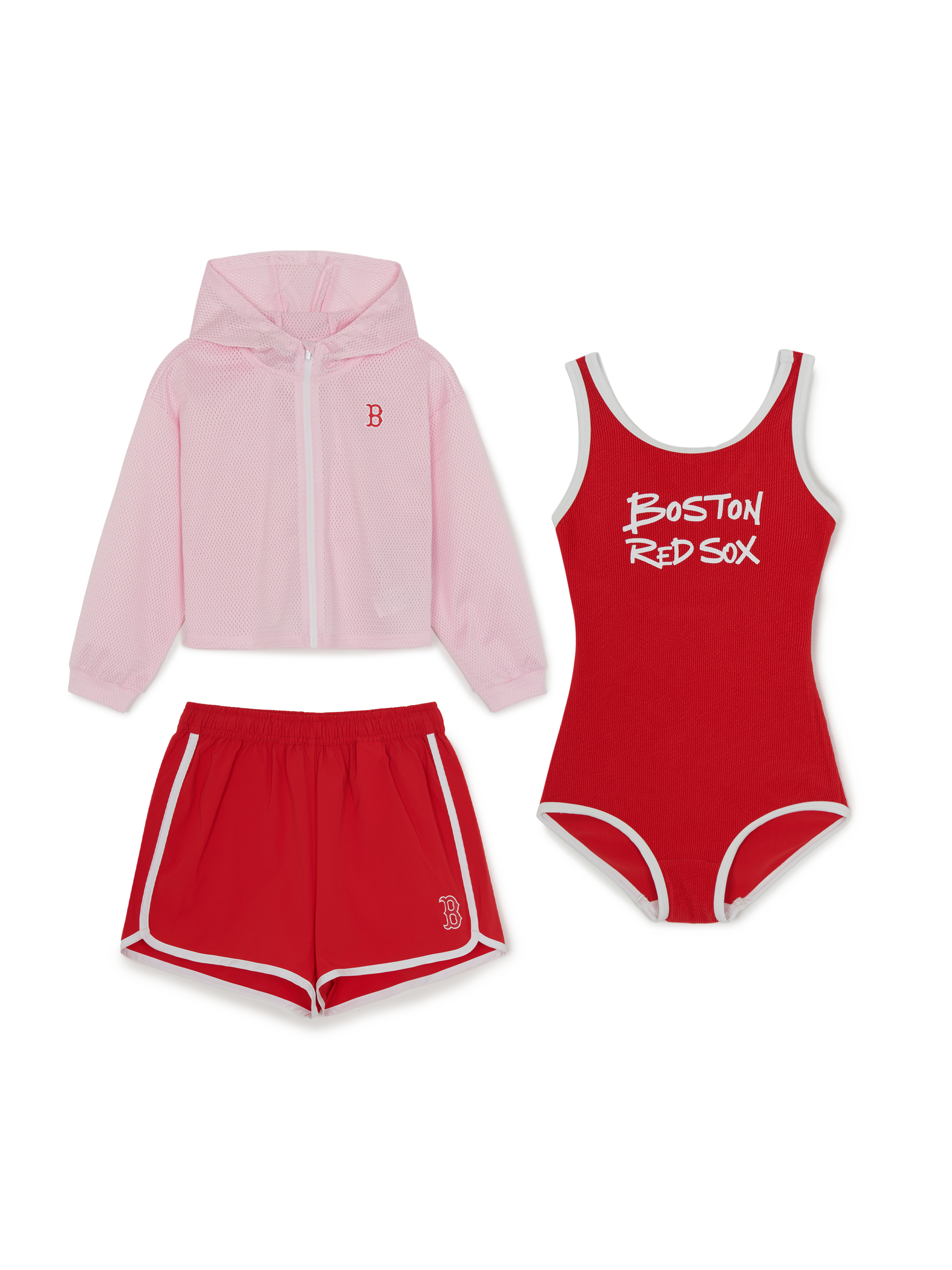 Girl's Street Mesh Hood Zip-Up 3P Set