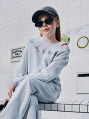 Street Girl's Lettering Layered Sweatshirt Set