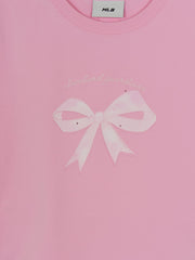 Women's Bow Tie Graphic Slim Semi Crop T-Shirts