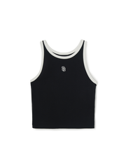 Women's Basic Ringer Crop Sleeveless T-shirt