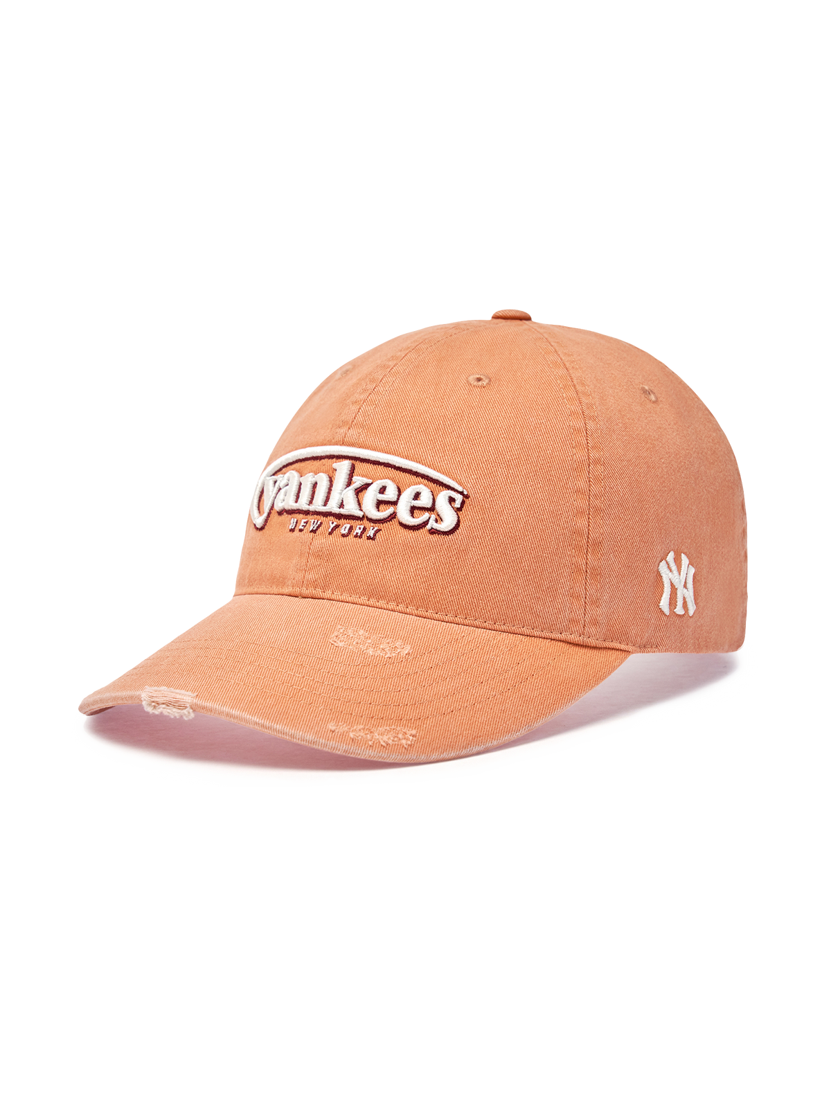 Vintage Demage Curve Logo Unstructured Ballcap